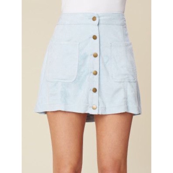 Altar'd State Dresses & Skirts - altar'd state blue faux suede button skirt